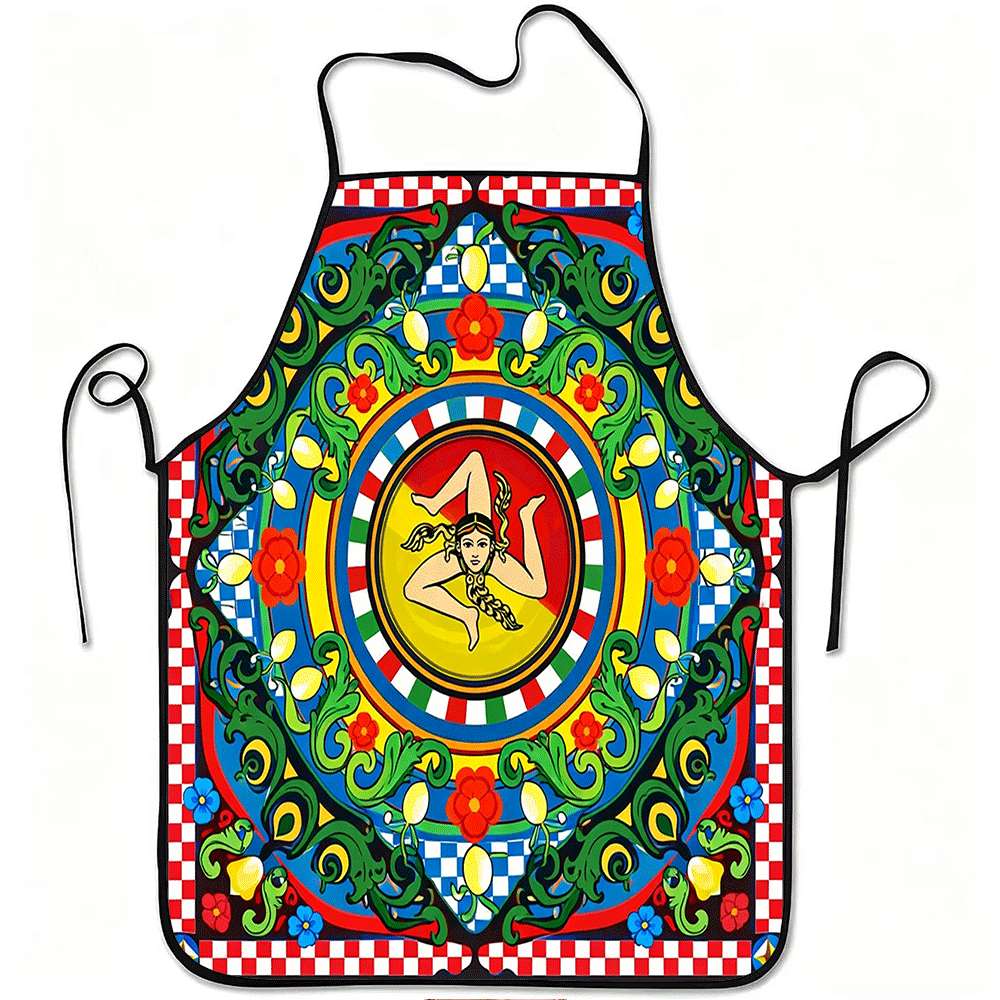 Home Cooking In Italian - 1 Piece Italian Sicilian Themed Apron,