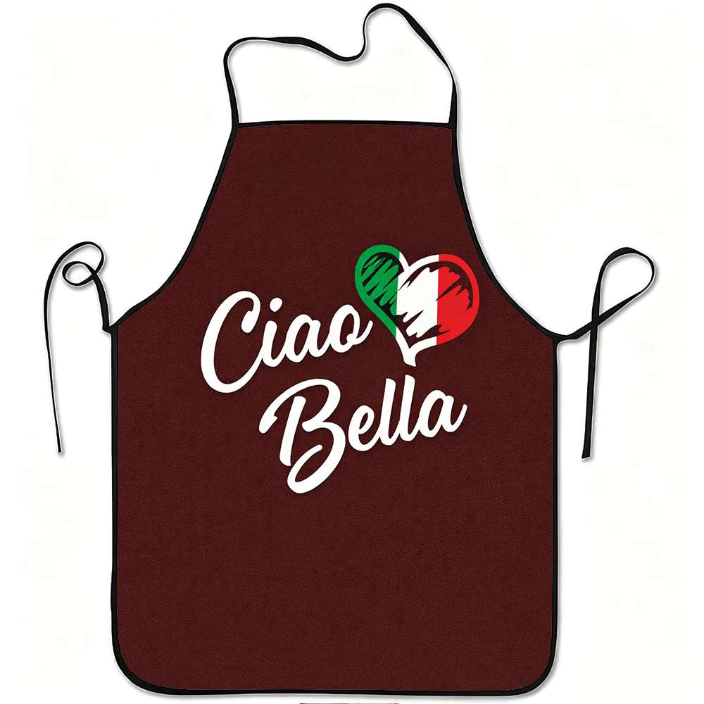Home Cooking In Italian - 1 Piece Richly Italian-Themed Apron, Vintage