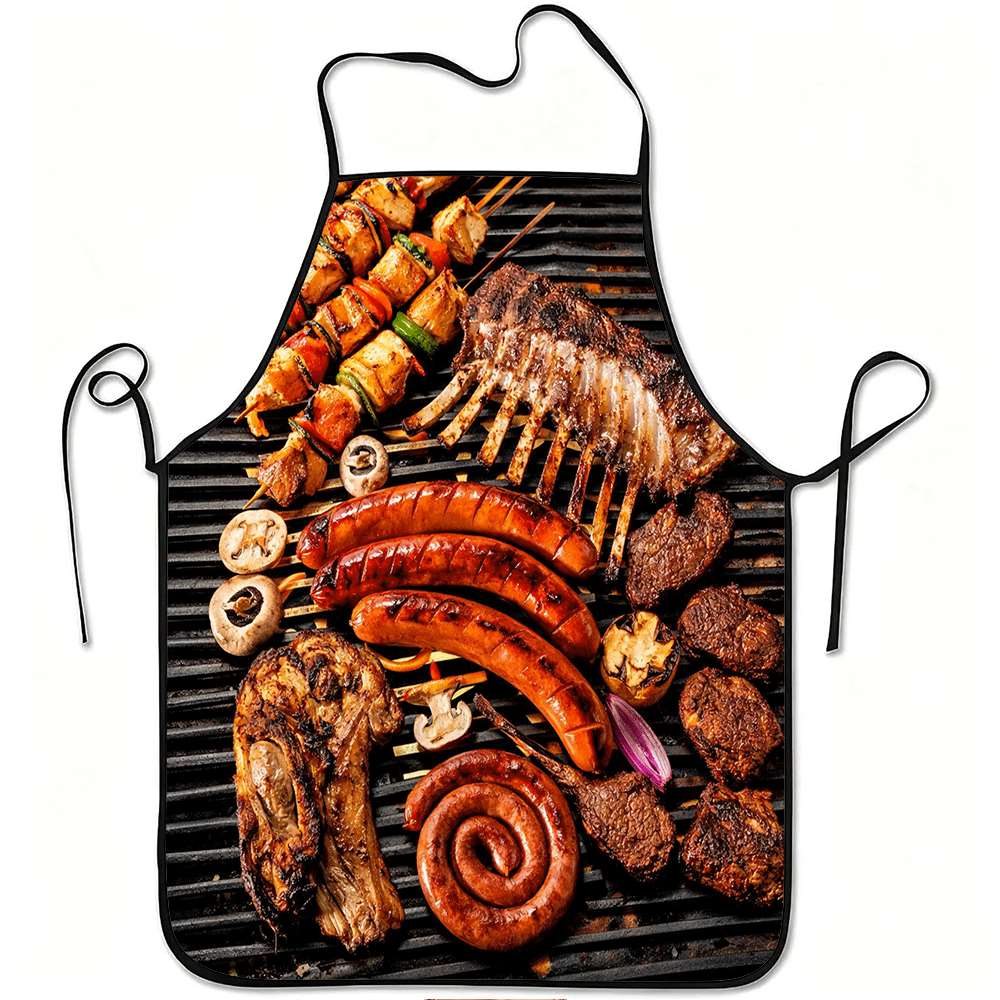 Home Cooking Ideas - 1 Piece of Fun Barbecue-Themed Apron,