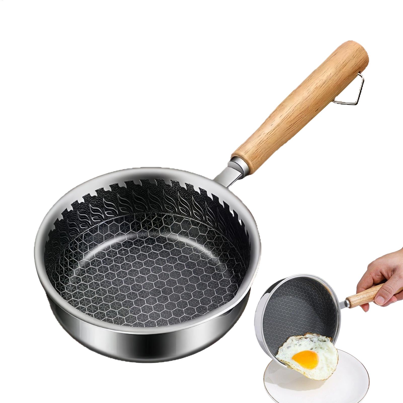 Crepe Pan Nonstick - Nonstick Mini Frying Pan Wooden Handle
