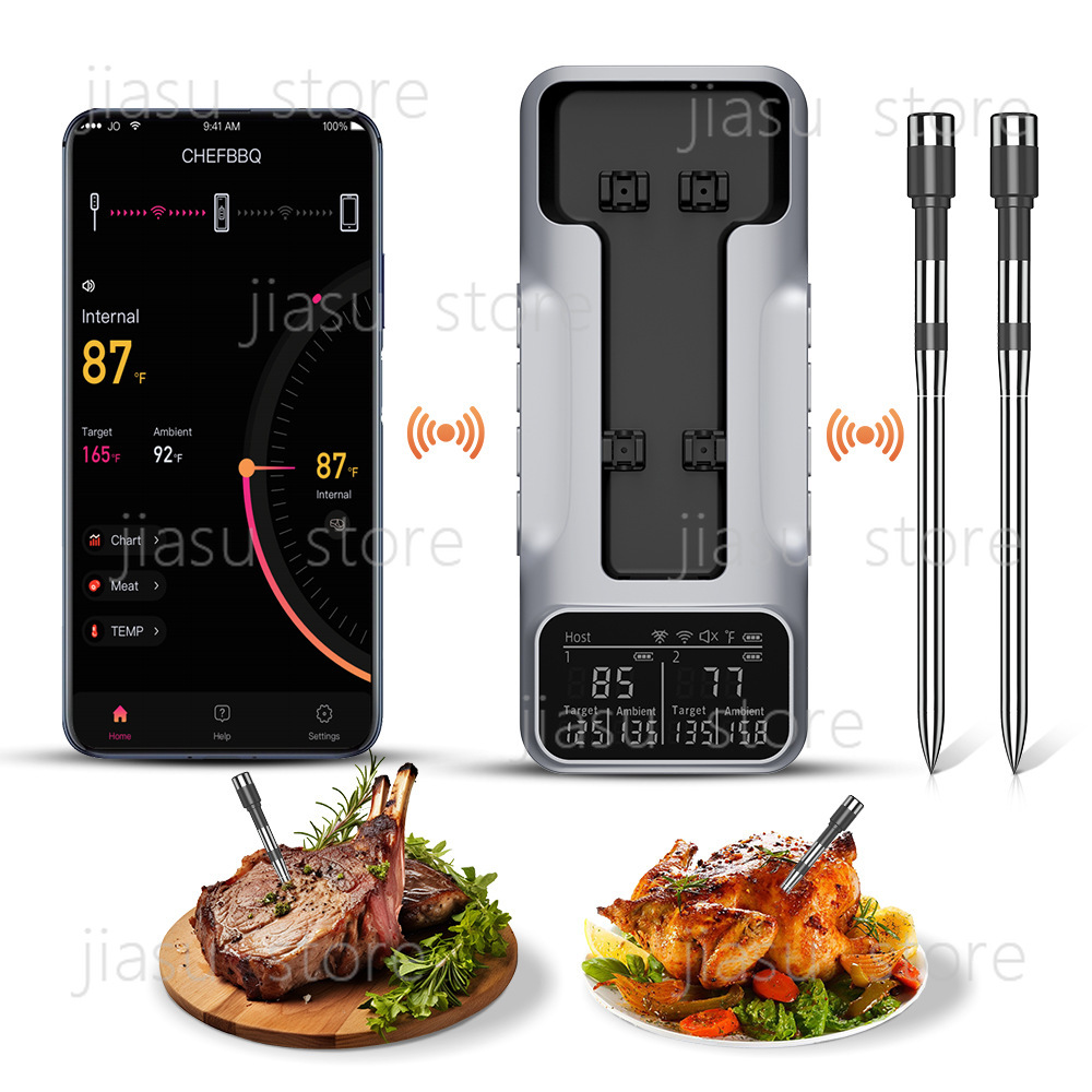 Home Cooking App - 2026 Upgraded Bluetooth BBQ Thermometer, Wireless