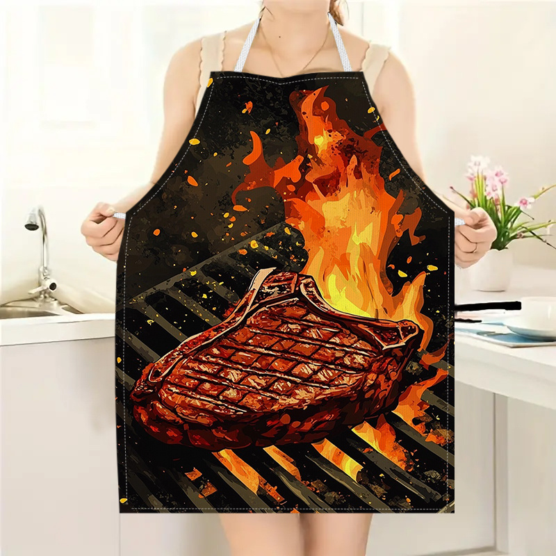 Home Cooking Ideas - 1pc BBQ Steak Apron with Flame
