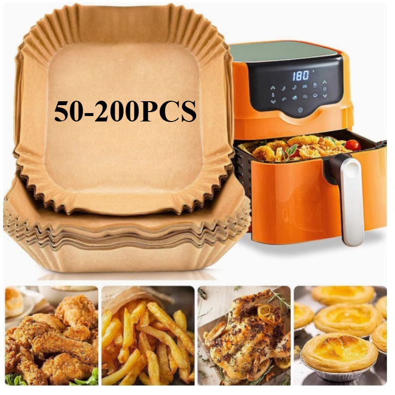 Home Cooking Oil Disposal - 50-200PCS Air Fryer Parchment Paper Food
