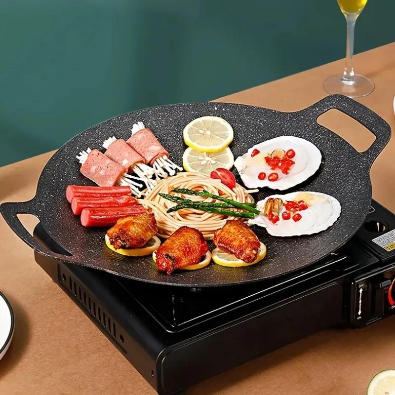 Crepe Pan Nonstick - Non-stick Roasting Pan Cast Iron Double