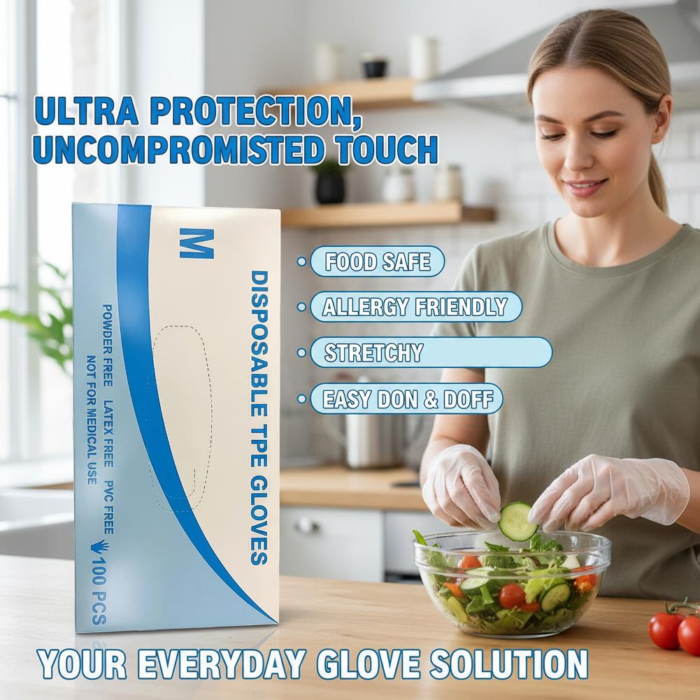 100pcs/set Disposable TPE Glov - Home Cooking Oil Disposal recension och pris