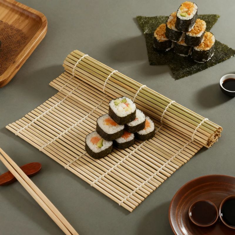 Natural Bamboo Sushi Mat Squar - Sushi Mat Bamboo recension och pris