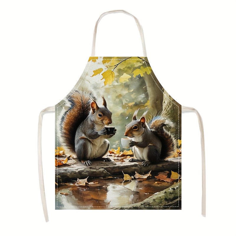 Linen Apron Squirrel Coffee Sc - Home Cooking Ideas recension och pris