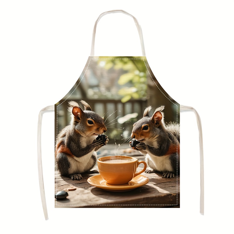 Linen Apron Squirrel Coffee Sc - Home Cooking Ideas recension och pris