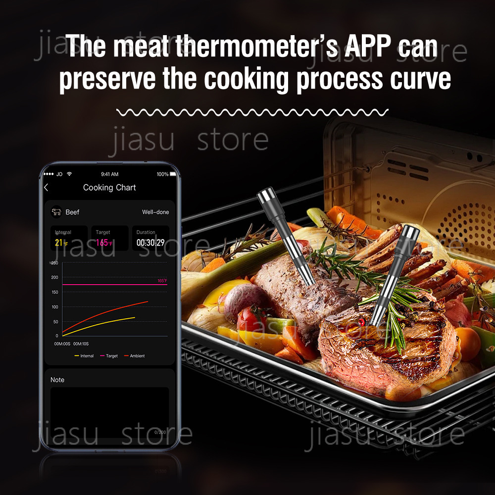 2026 Upgraded Bluetooth BBQ Th - Home Cooking App recension och pris