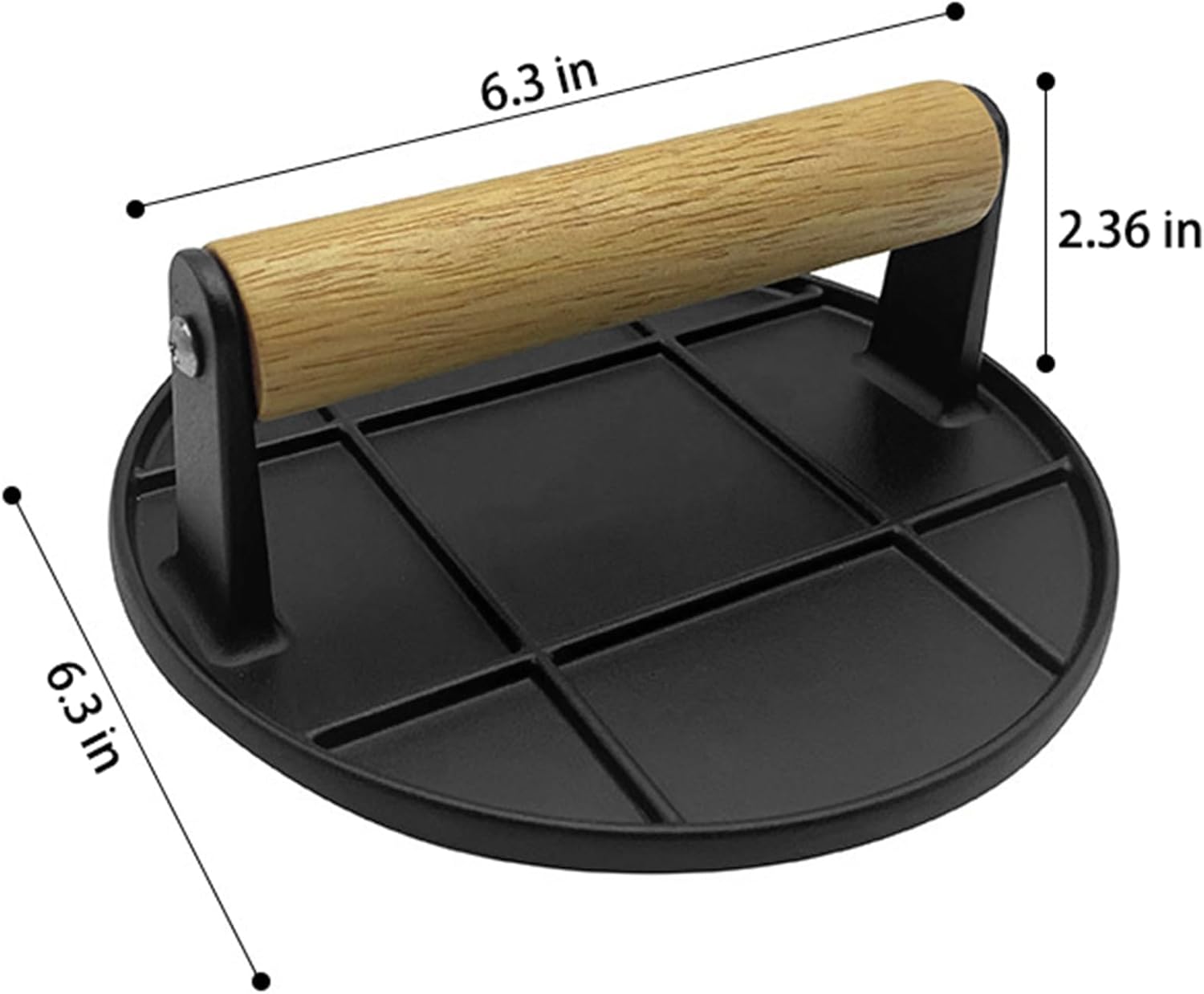 Smashed Burger Press with Wood - Crepe Pan Nonstick recension och pris