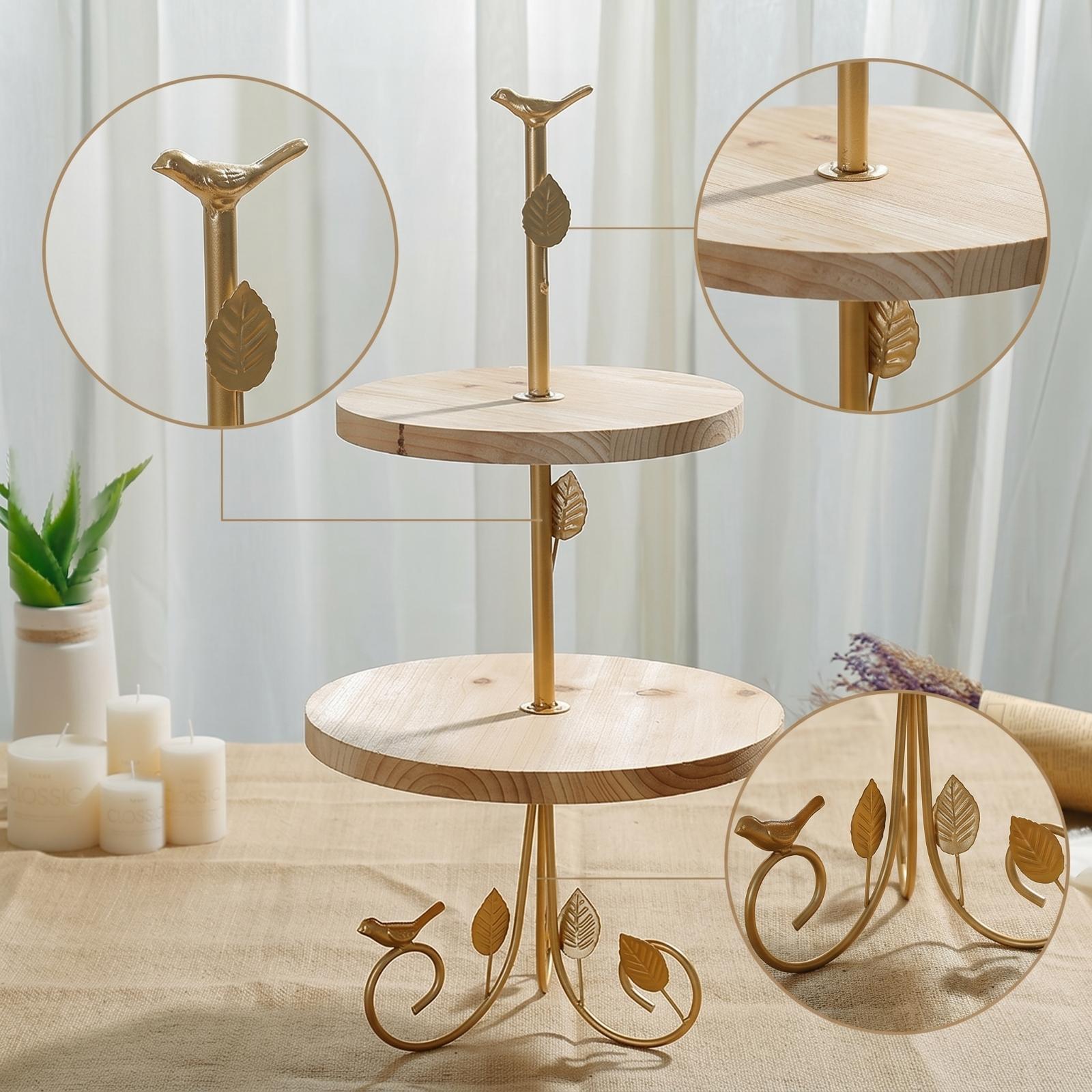 Two-Tier Dessert Stand Gold Cu - Home Cooking Host recension och pris