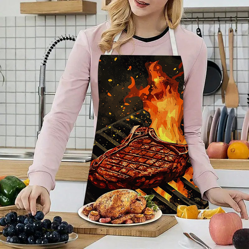 1pc BBQ Steak Apron with Flame - Home Cooking Ideas recension och pris