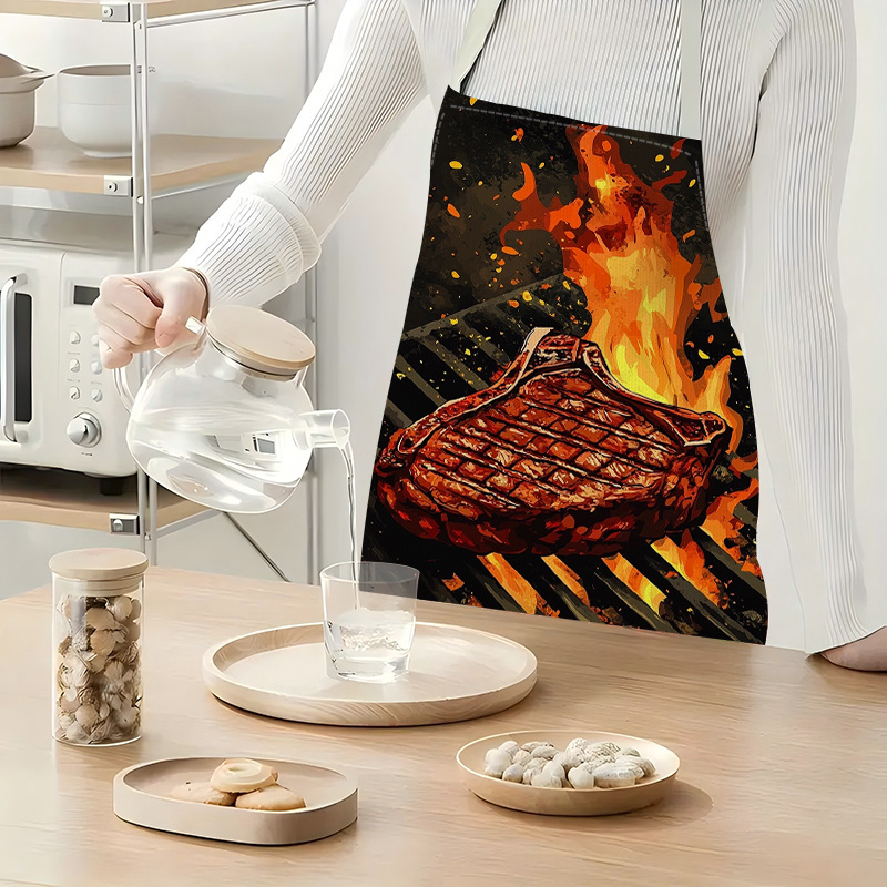 1pc BBQ Steak Apron with Flame - Home Cooking Ideas recension och pris