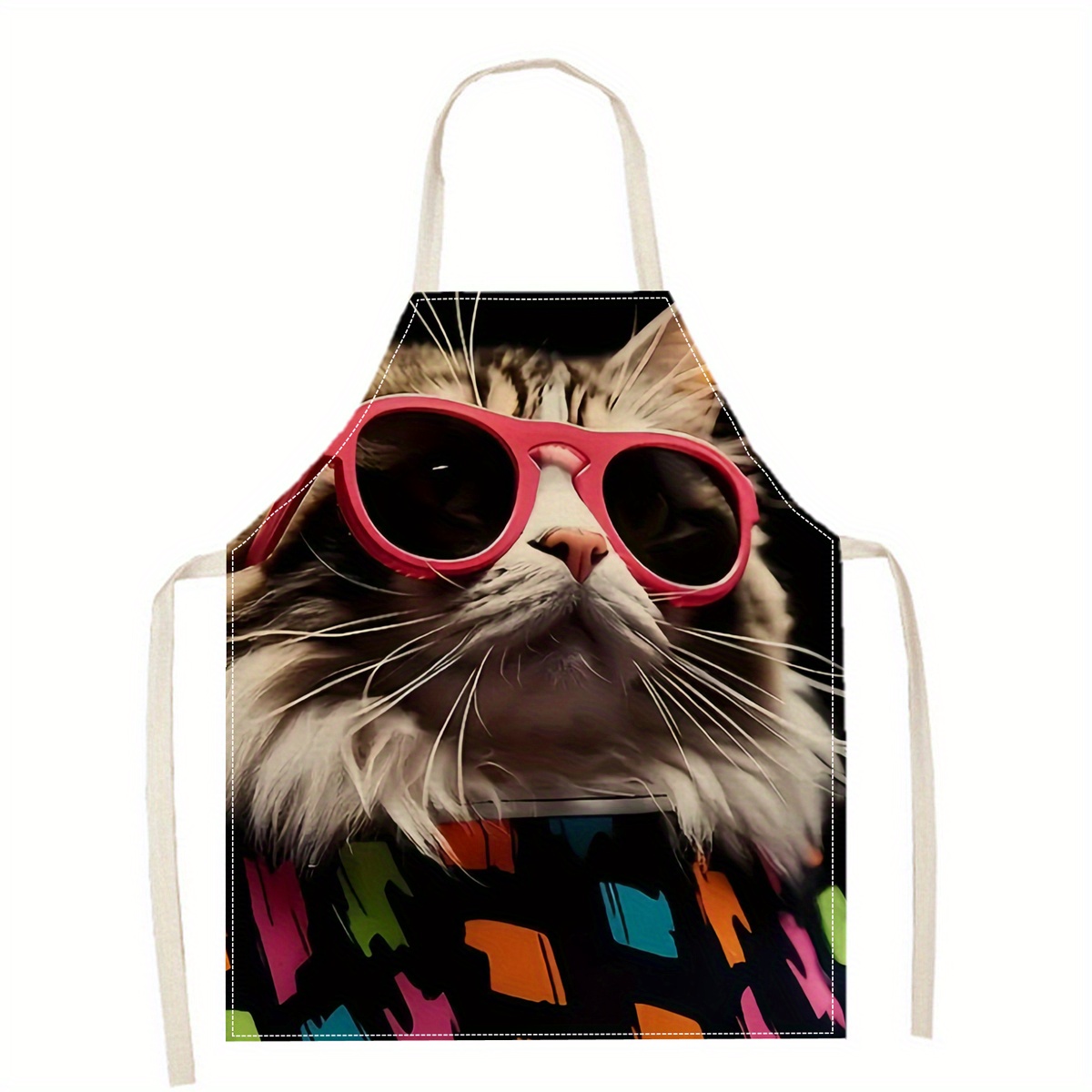 Linen Apron Funny Cat Sunglass - Home Cooking Ideas recension och pris